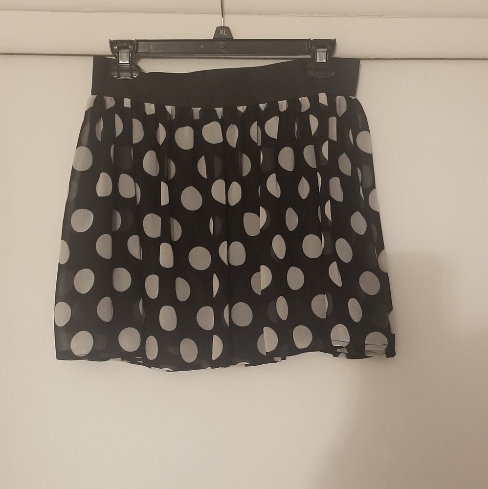 Black and white polka dot skirt